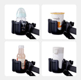 Porte biberon pour poussette ajustable à plusieurs types de contenant (biberon, bouteille, mug...)